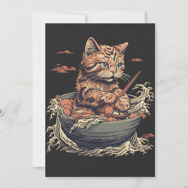 cat eats Ramen, Wave of Kanawaga Invitation (Front)