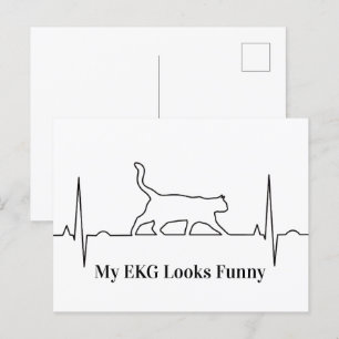 Cat EKG Postcard