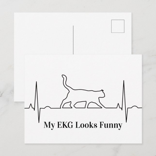 Cat EKG Postcard (Front/Back)