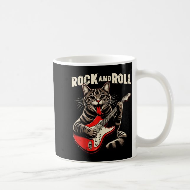 Cat Electric Guitar Rock And Roll Rocker Kitten Me Coffee Mug (Right)