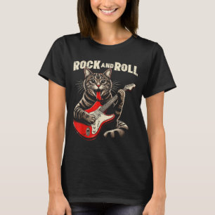 Cat Electric Guitar Rock And Roll Rocker Kitten Me T-Shirt