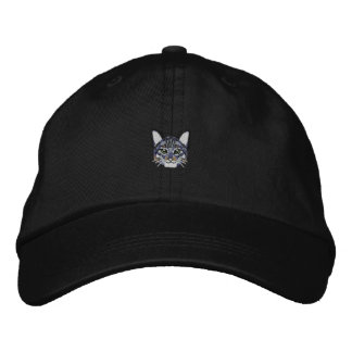 cat embroidered hat