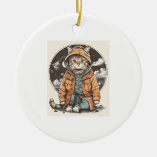 Cat Encounter Ceramic Tree Decoration