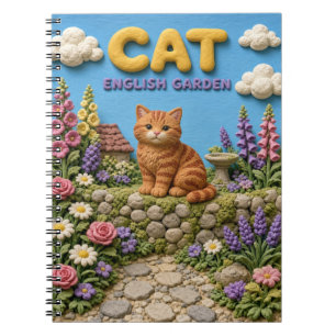 Cat English Garden Modern KlayKoo Notebook