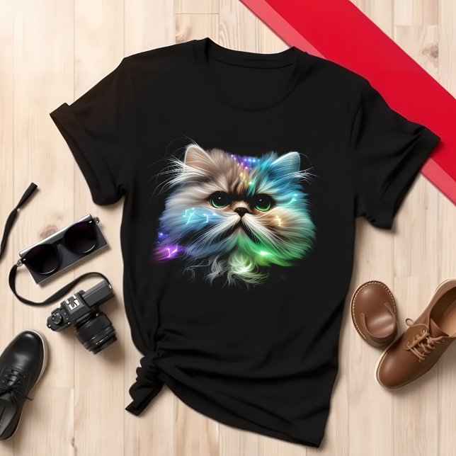 Cat Enthusiast Apparel Colourful Cat Lover T-Shirt (Creator Uploaded)