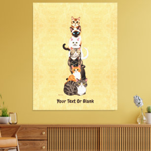 Cat-Er-Pillar Feline Tower Canvas Print