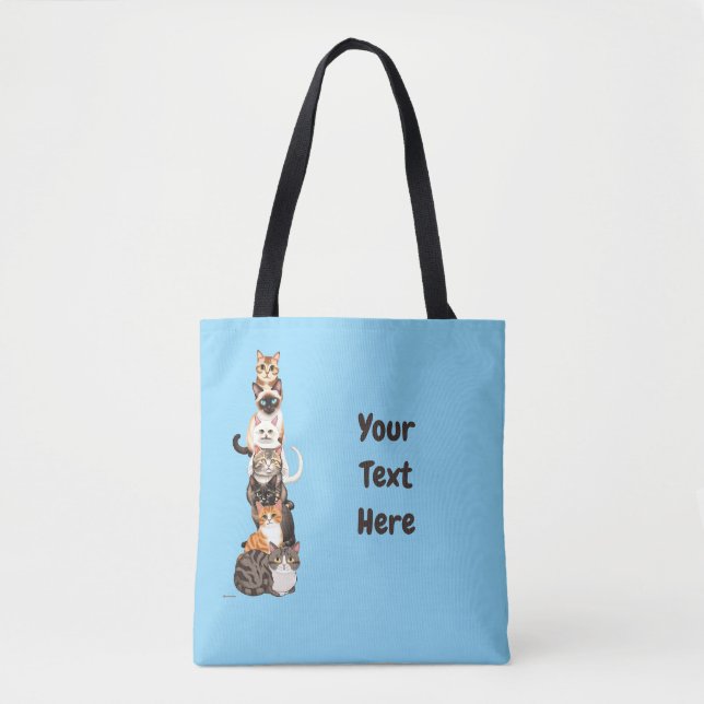 Cat-Er-Pillar Feline Tower Tote Bag (Front)