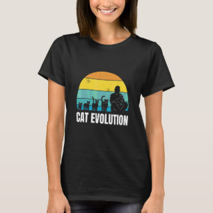 Cat Evolution Cool Retro Fun Weird Bizarre Art T-Shirt