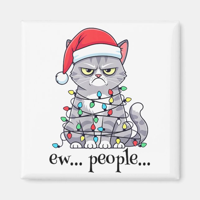Cat Ew People Adult Humor Mens Womens Introvert An Magnet (Front)