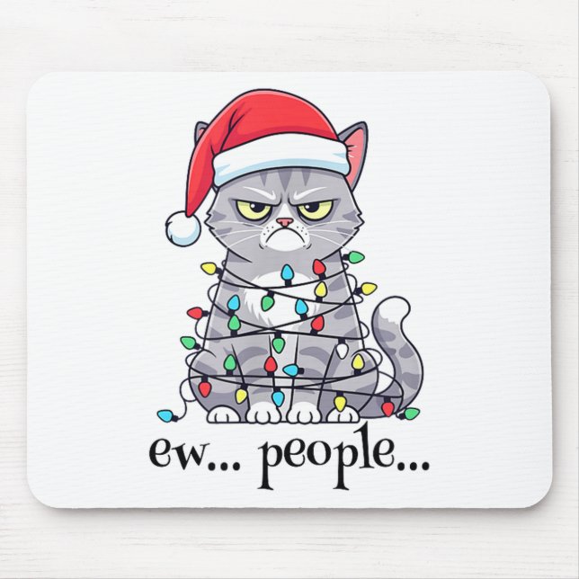 Cat Ew People Adult Humor Mens Womens Introvert An Mouse Mat (Front)