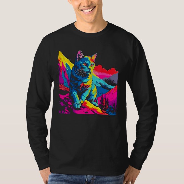 Cat Explorer Pop Art T-Shirt (Front)
