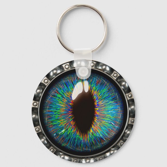 Cat Eye Quantum Mechanic Engineer Bearings Key Ring (Back)
