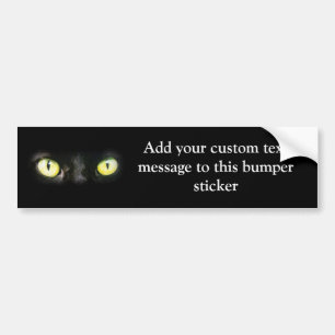 Cat Eyes, Black and Yellow Stare Bumper Sticker