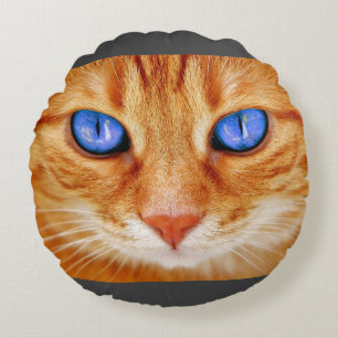 Cat Eyes Cat Eyes Face Tiger mackerel red Lumbar Round Cushion