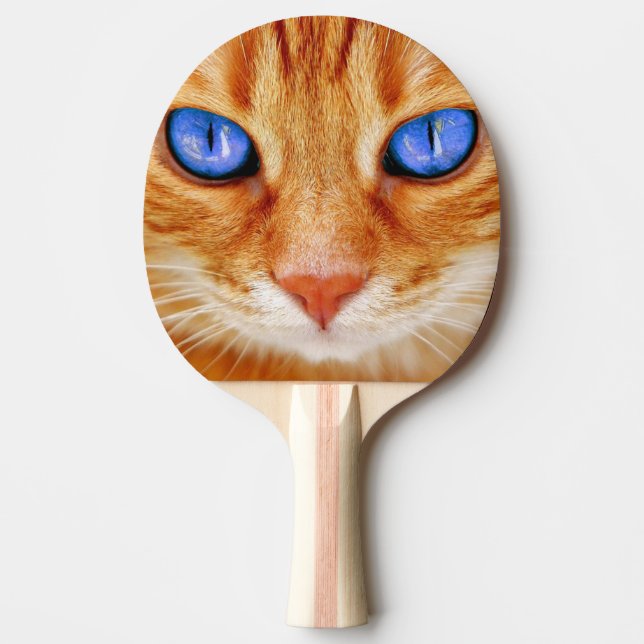 Cat Eyes Face Tiger mackerel red Cat Ping Pong Paddle (Front)
