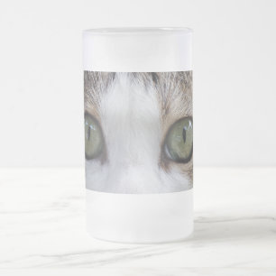 Cat Eyes Frosted 16 oz Frosted Glass Mug