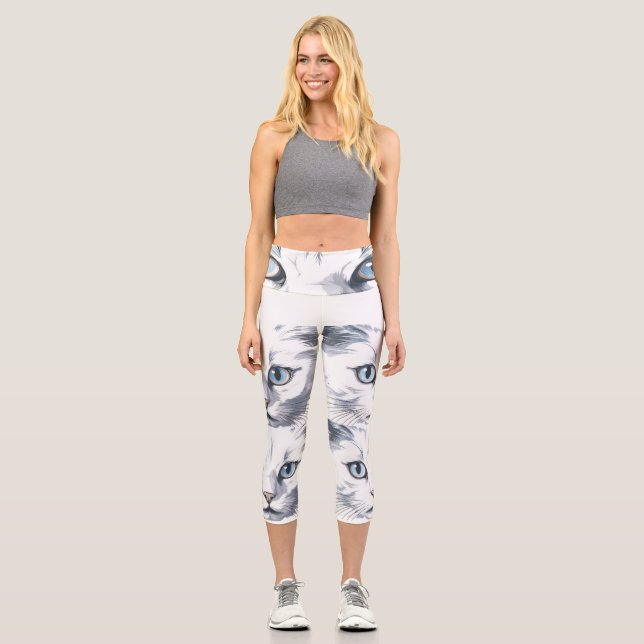 Cat eyes High Waisted Capris (Front)