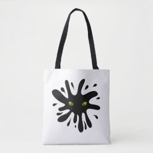 Cat Eyes looking out a Black Blob    Tote Bag