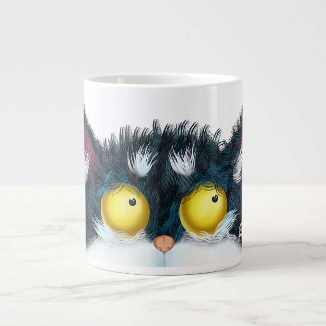 Cat eyes looking Two-Tone coffee mug (Front)