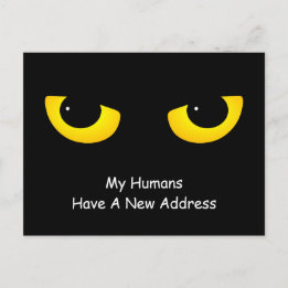 Cat Eyes My Humans Have A New Address Announcement Postcard
