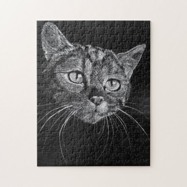 Cat Face ... 11 x 14 inch calming challenge puzzle (Vertical)