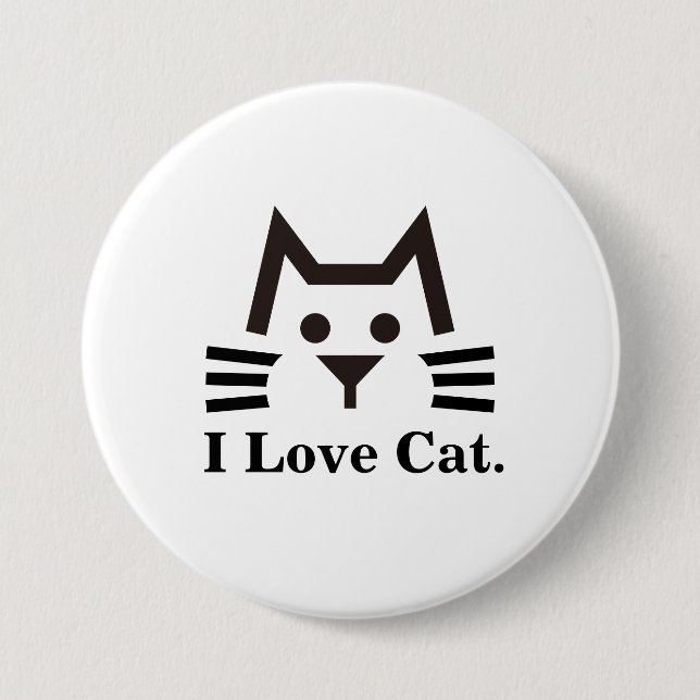 Cat-Face 7.5 Cm Round Badge (Front)