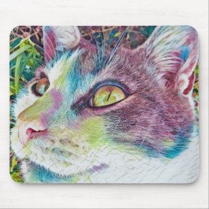 Cat Face Art Kitty Mouse Pad