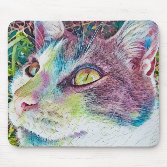 Cat Face Art Kitty Mouse Pad (Front)