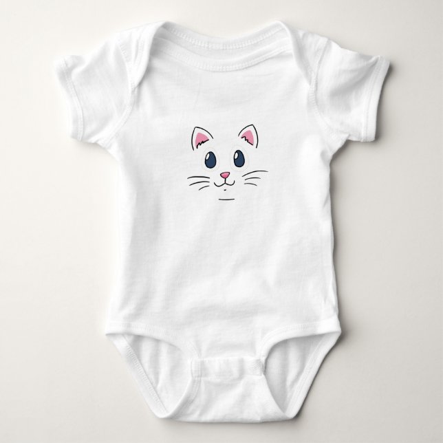 Cat Face Baby Bodysuit (Front)