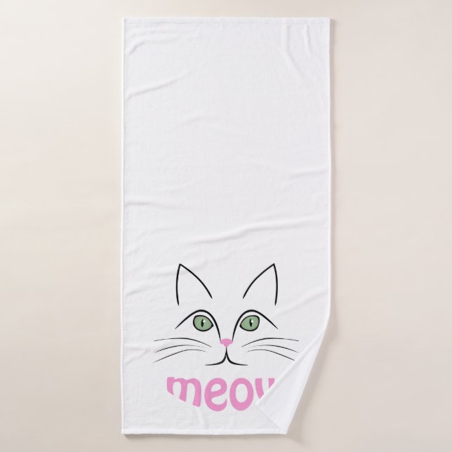 Cat face bath towel (Bath Towel)