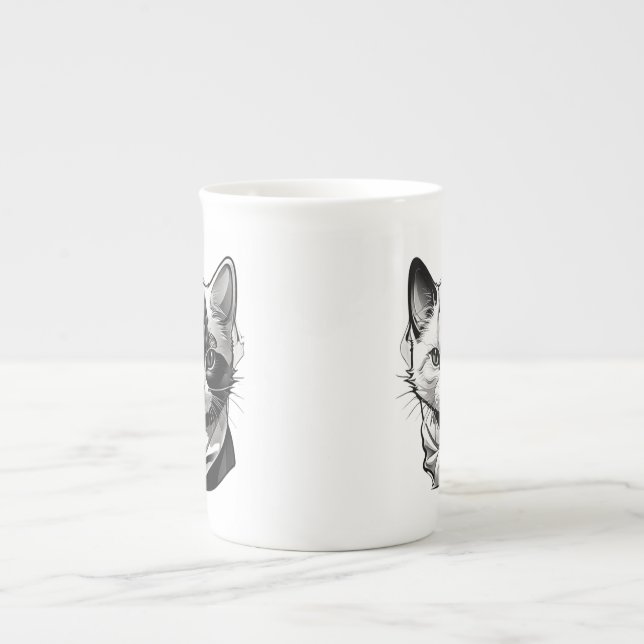 Cat face  bone china mug (Front)