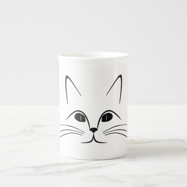 CAT FACE BONE CHINA MUG (Front)