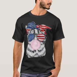 Cat Face Bubblegum 4th Of July Meowica Independenc T-Shirt