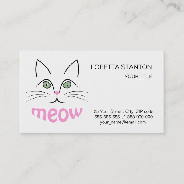 Cat face business card (Front)