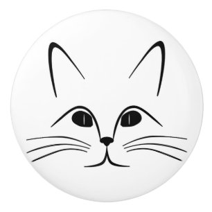 CAT FACE CERAMIC KNOB