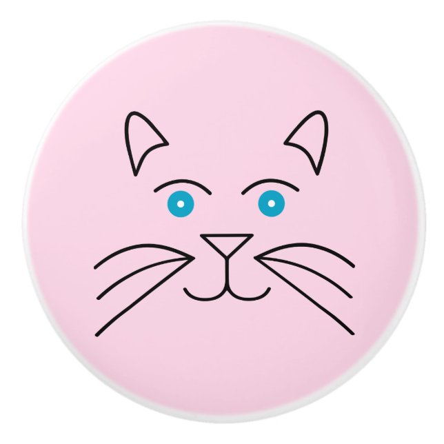 Cat face ceramic knob (Front)
