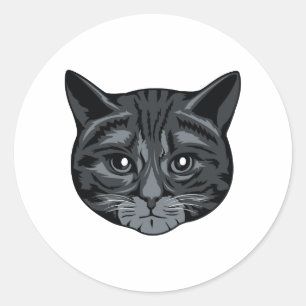 Cat Face           Classic Round Sticker