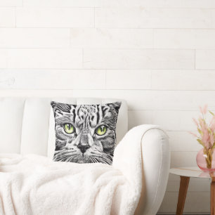 Cat face cushion