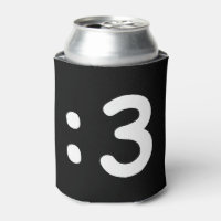 Cat Face Emoticon :3 Can Cooler