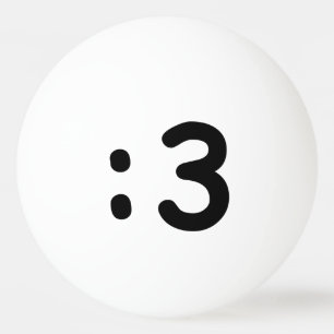 Cat Face Emoticon :3 Ping Pong Ball