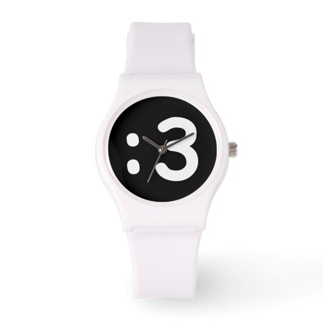 Cat Face Emoticon :3 Watch (Front)