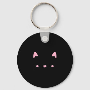Cat face eyelashes kitten cute cats lovers key ring