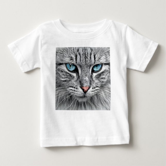 Cat Face Fractal Design  Baby T-Shirt (Front)