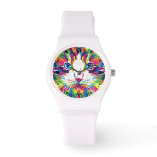 Cat Face Geometric Prismatic Design-32453 Watch