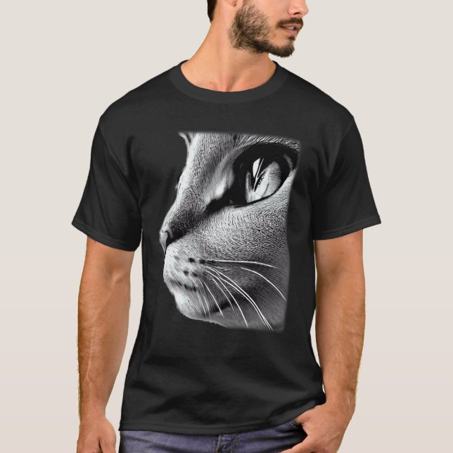 Cat face graphic  animal pet  grumpy kitten print  T-Shirt (Front)