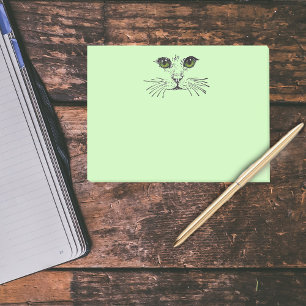 Cat Face Green Eyes Whiskers Post-it Notes
