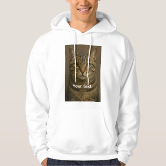 Cat Face Hoodie with Custom Text – Cardigan Style