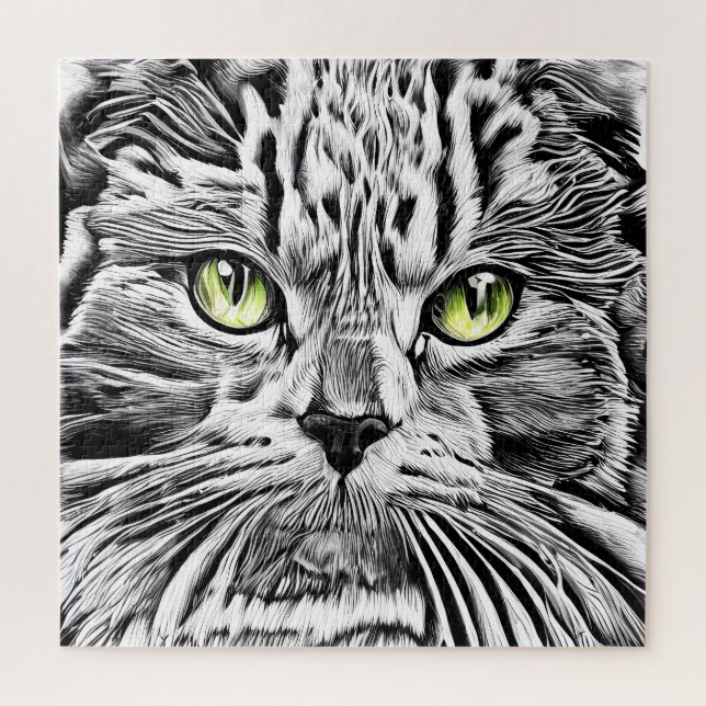 Cat face jigsaw puzzle (Vertical)