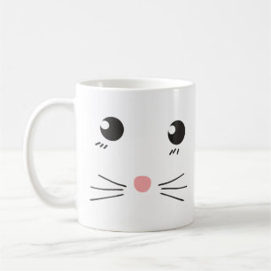 Cat face line drawing coffee mug