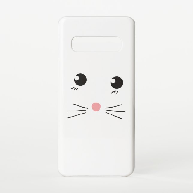 Cat face line drawing samsung galaxy case (Back)